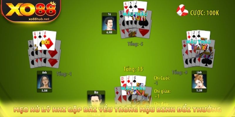 Mẹo xử lý khi gặp bài yếu trong mậu binh đổi thưởng