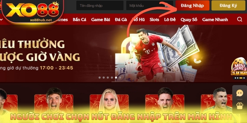 Người chơi chọn nút Đăng nhập trên màn hình 